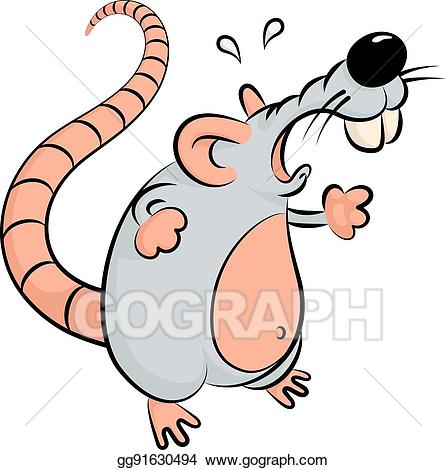 Eps vector stock illustration. Clipart mouse angry