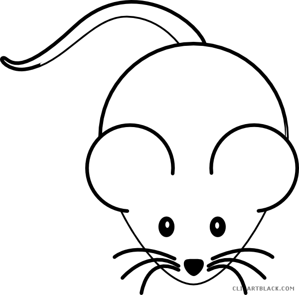 clipart mouse black and white