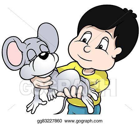 Clipart mouse boy. Vector stock holding sleeping