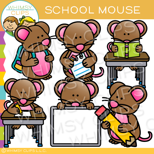 clipart mouse school