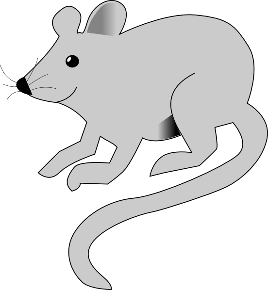 Mouse clipart shadow. Cute gray clip art