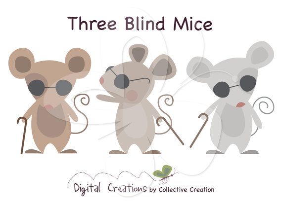 mice clipart three blind mouse