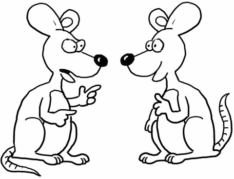Mice talk coloring page. Clipart mouse two mouse