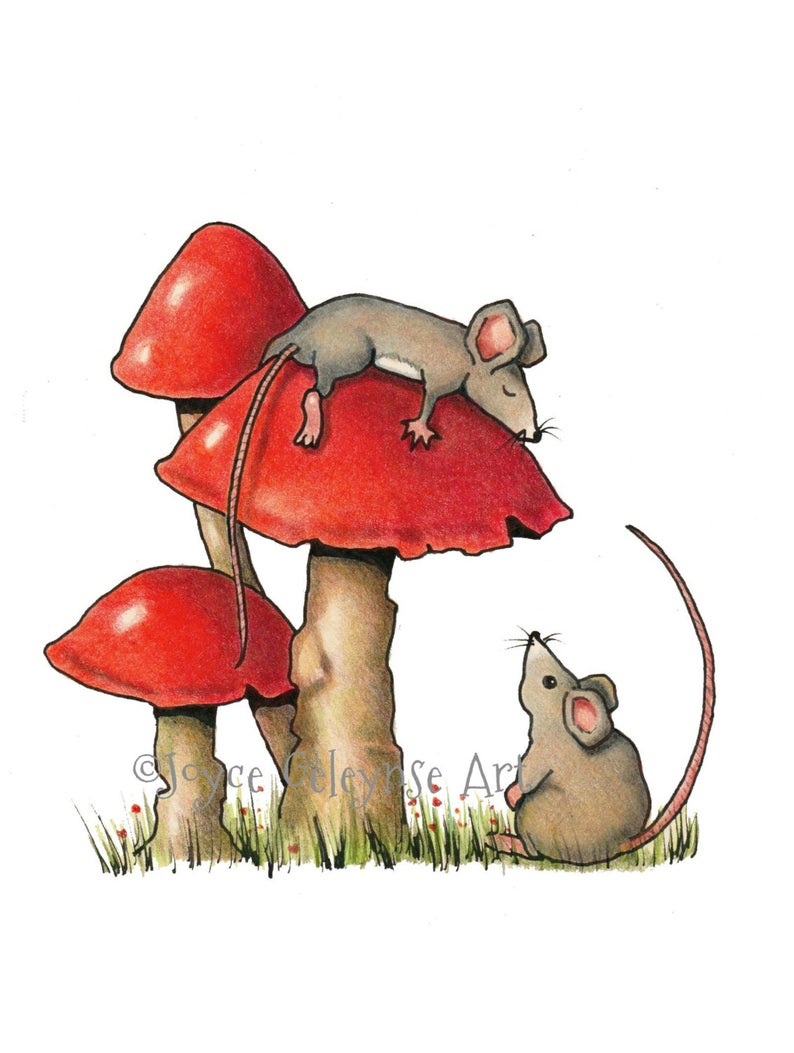 Sleeping hand drawn mice. Clipart mouse two mouse
