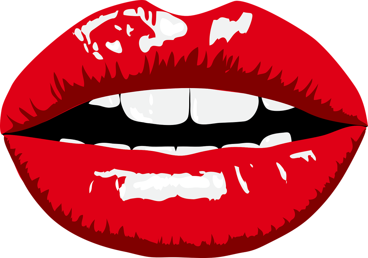 Clipart mouth bite. Saying lip free on