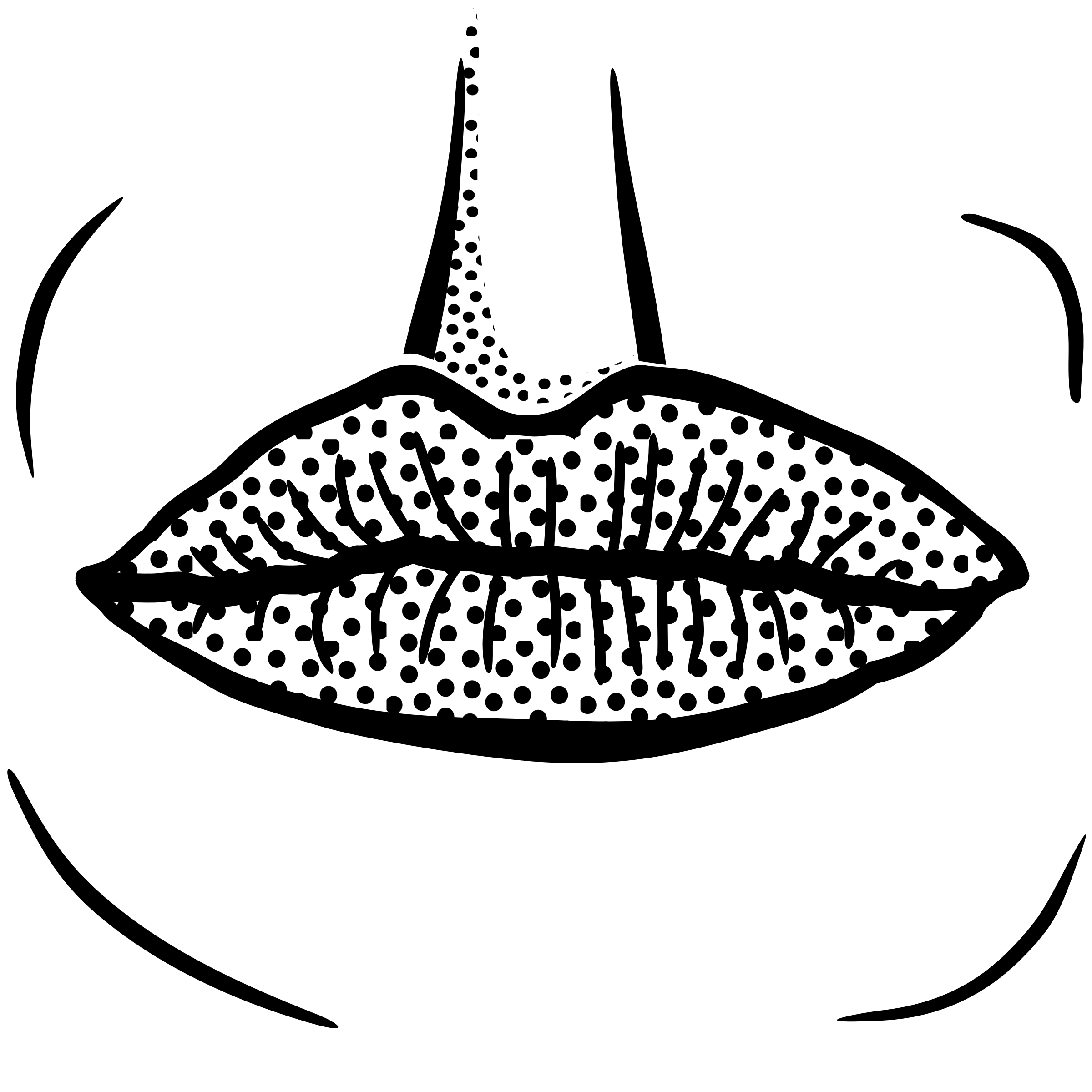 clipart mouth black and white