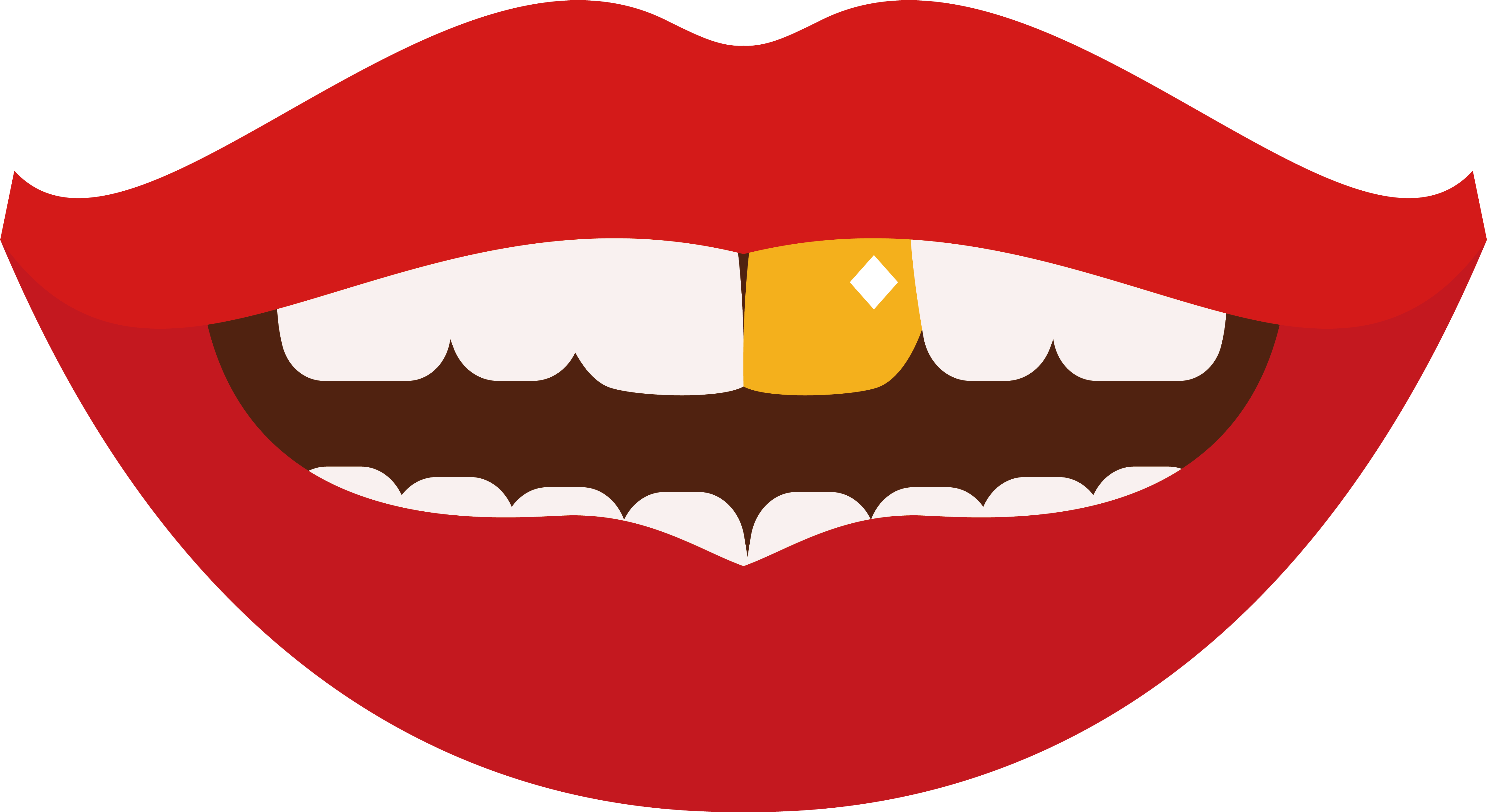 clipart smile red lip