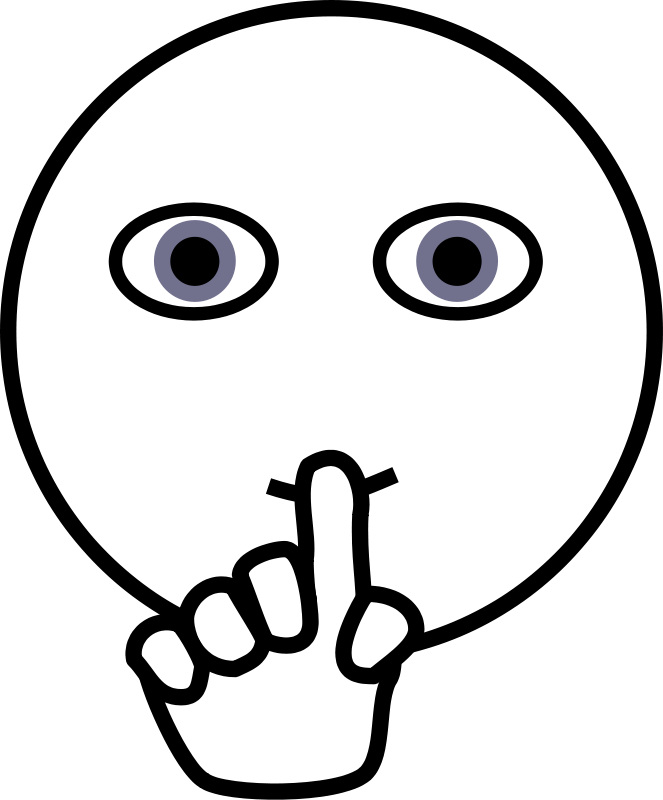 Whisper clipart black and white. Free png shhh quiet