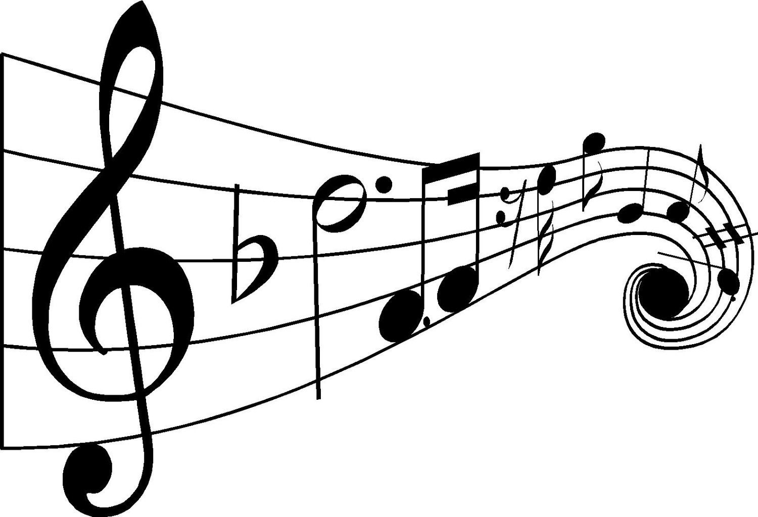 musical clipart black and white
