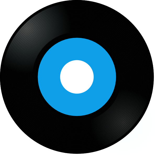 Blue clip art vector. Record clipart music design