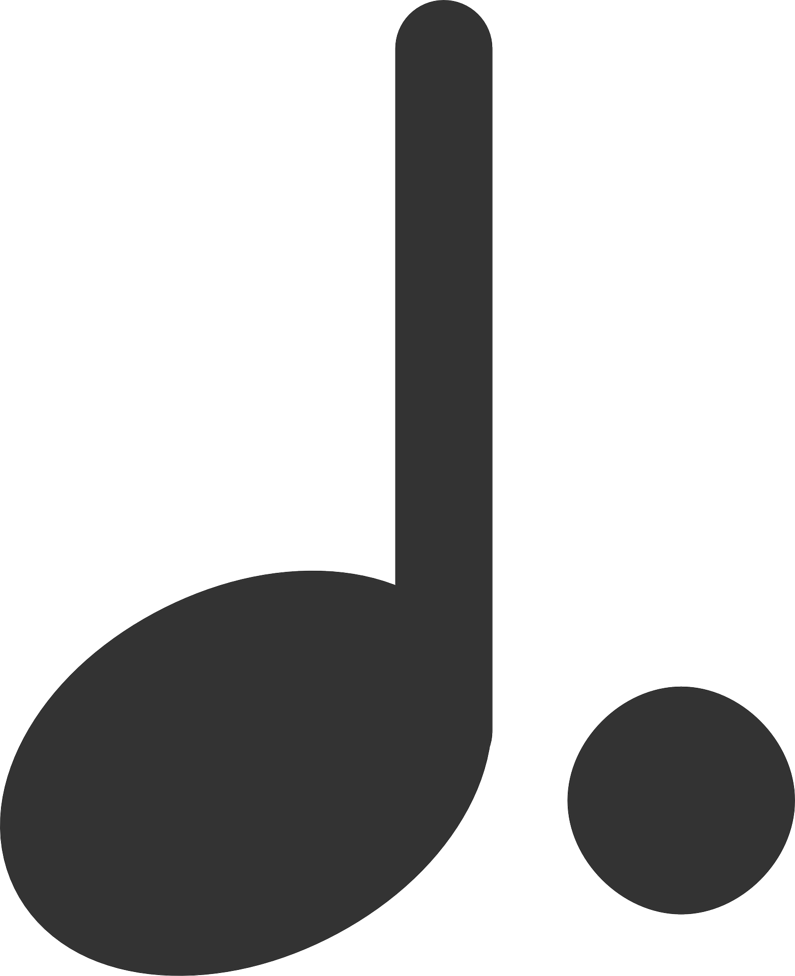 Dotted quarter musical clip. Note clipart half note