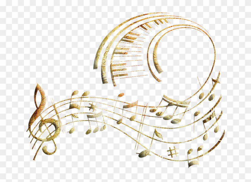 Music notes gold png. Musical clipart soundtrack