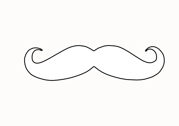 clipart mustache black and white