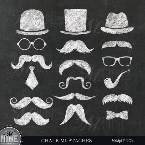 clipart mustache chalkboard