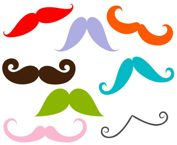 moustache clipart colorful