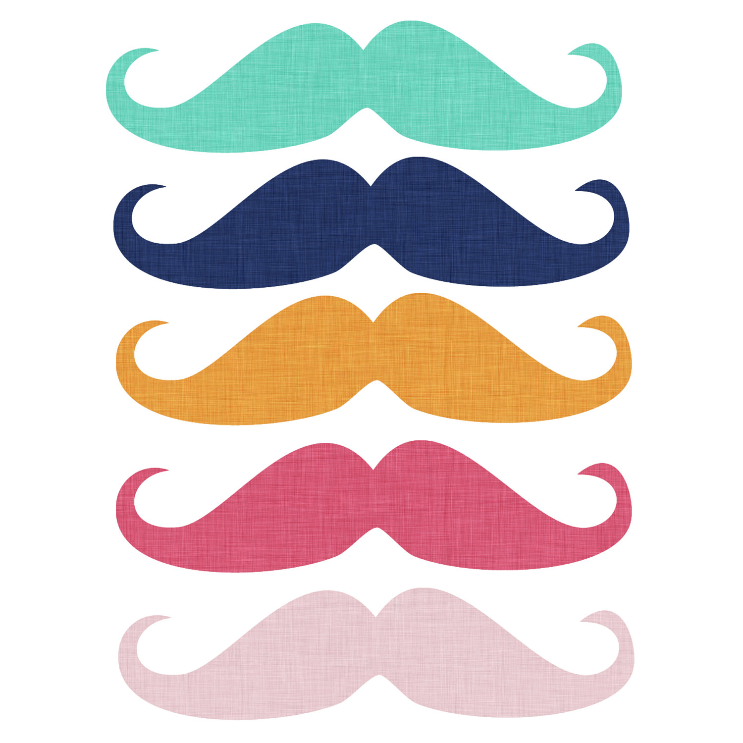 moustache clipart colorful