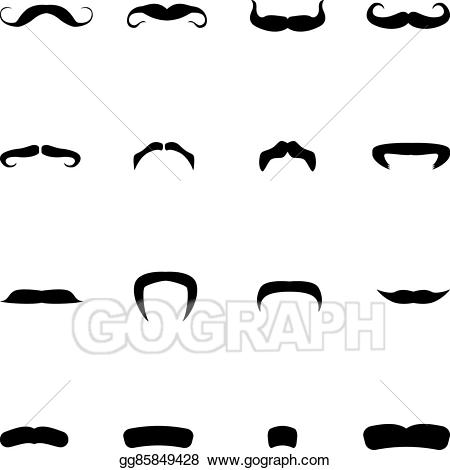 mustache clipart different kind