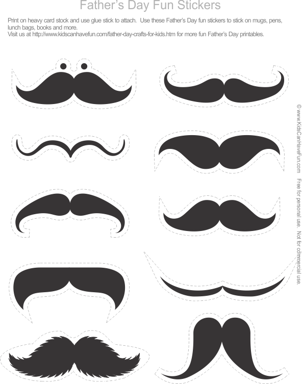 clipart mustache fathers day