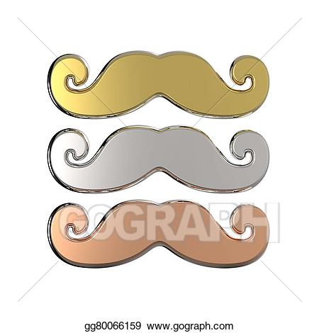 clipart mustache gold