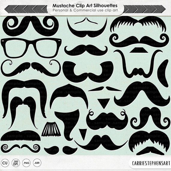 mustache clipart line art