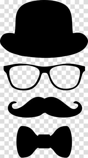 Black sunglasses illustration eyewear. Mustache clipart cap