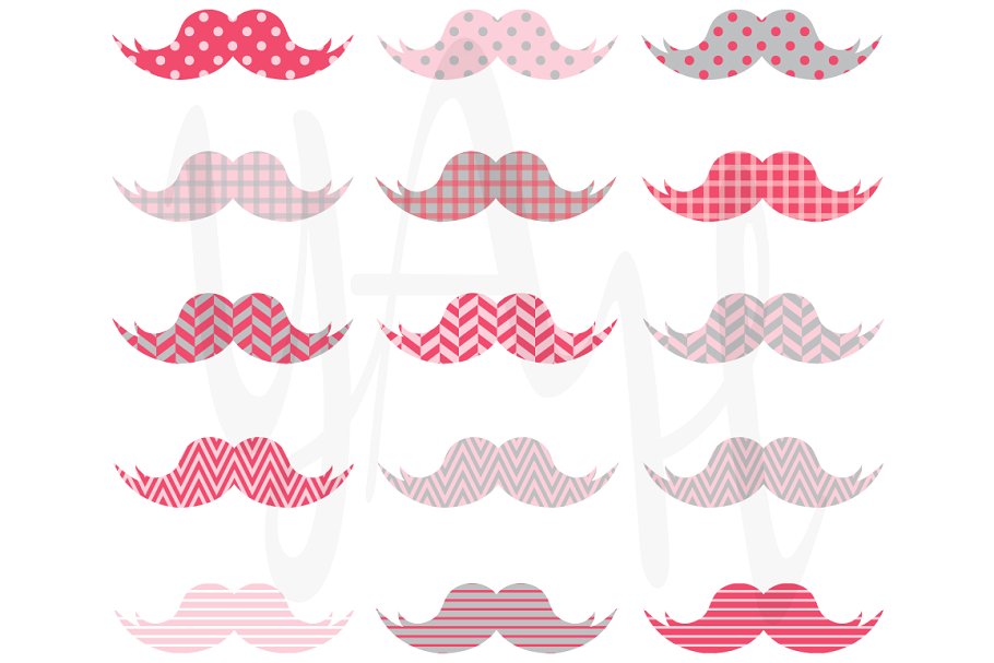 Cute pink mustaches . Mustache clipart pattern paper
