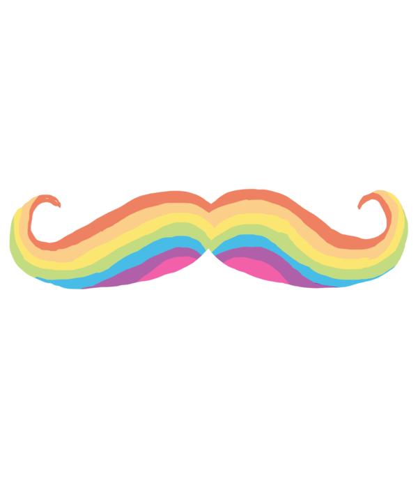 clipart rainbow mustache