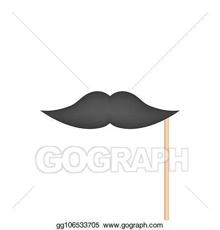clipart mustache stick