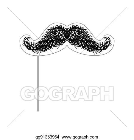clipart mustache stick