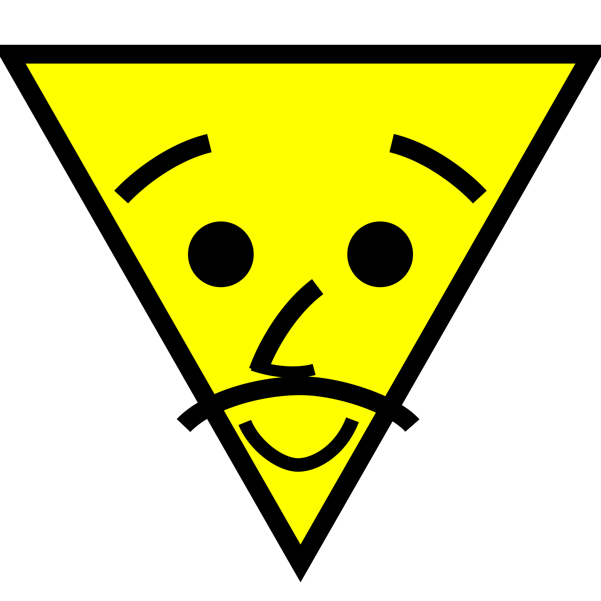 Clipart mustache yellow. Triangle face with big