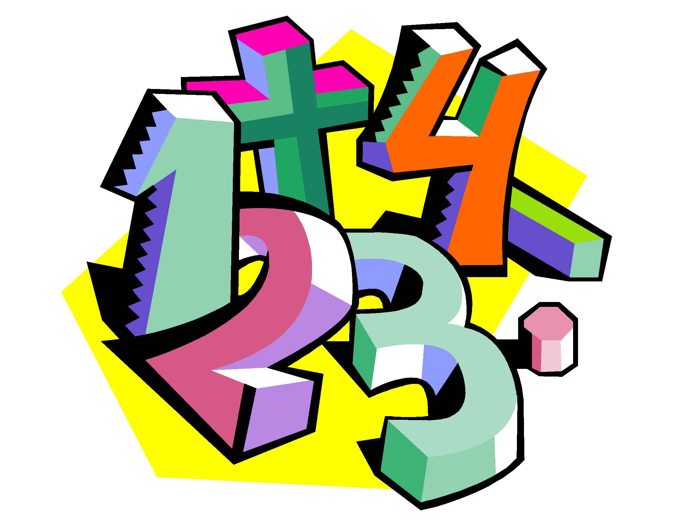  collection of math. Clipart numbers