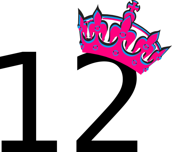 Pink tilted tiara and. Son clipart twelve