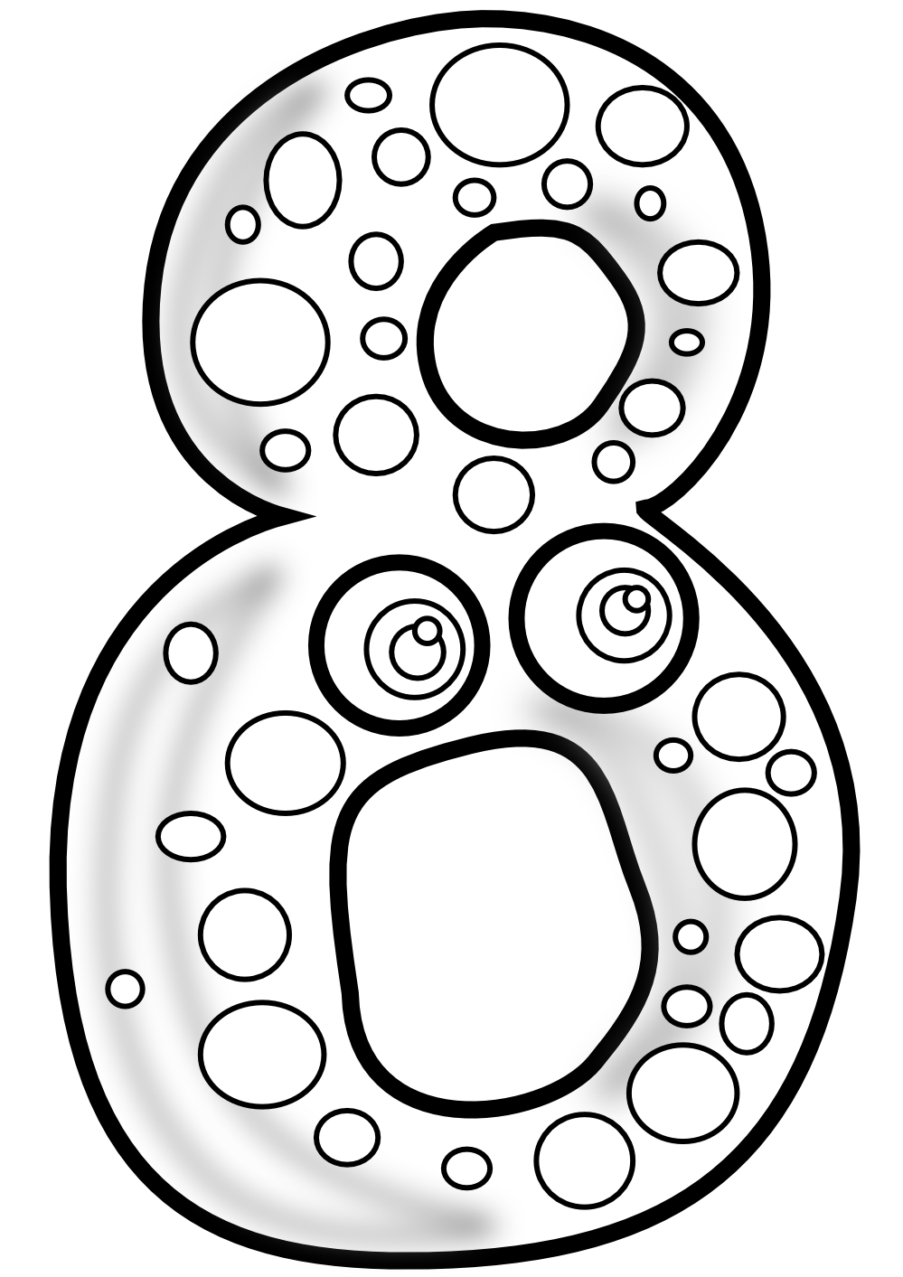 clipart numbers black and white