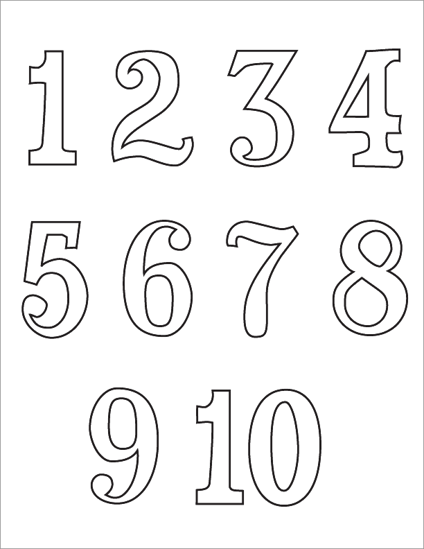 numbers clipart black and white