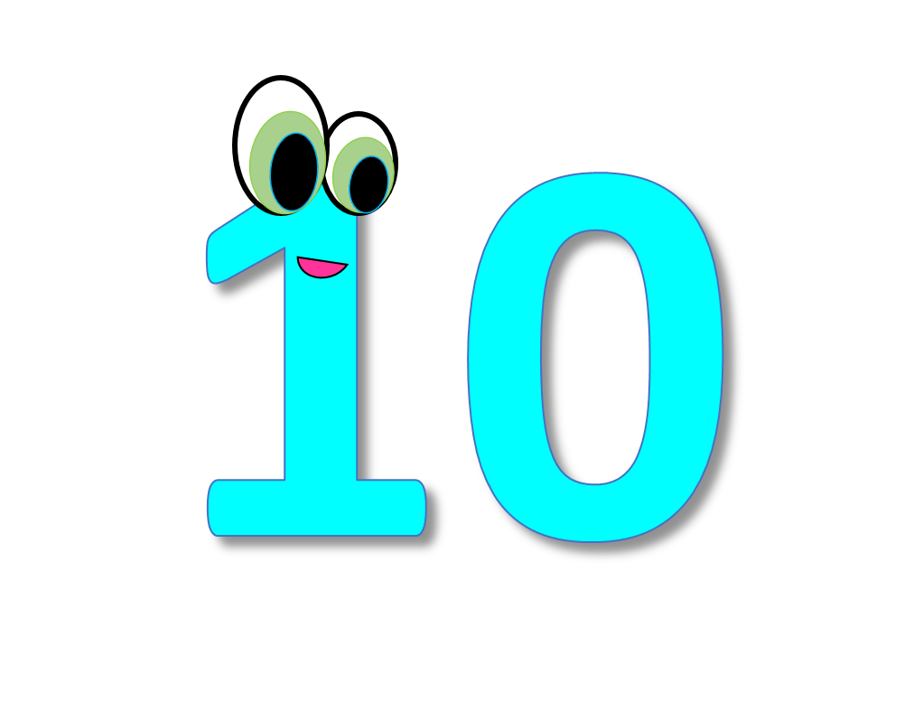 number clipart blue