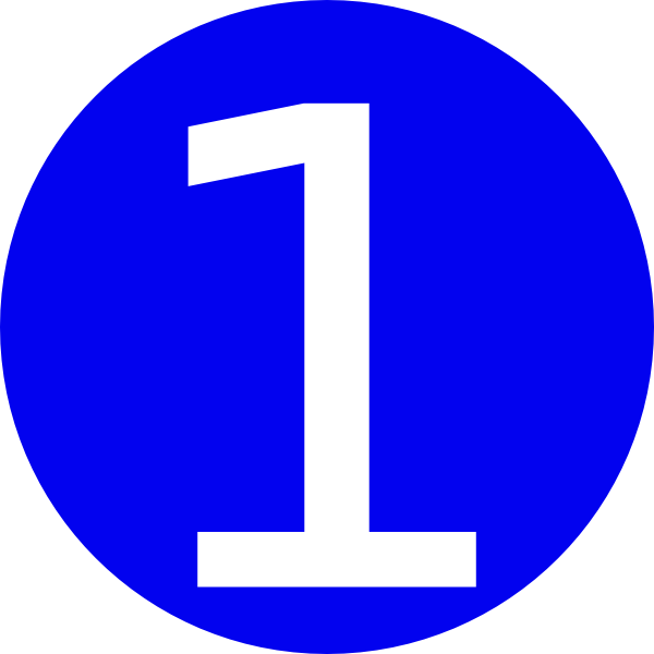 number 1 clipart rounded