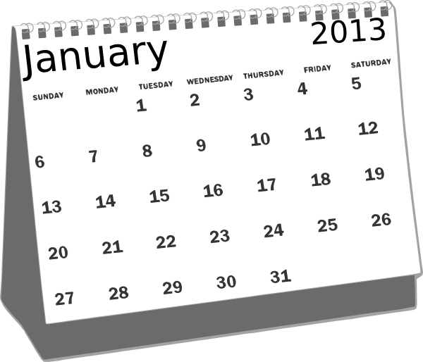 number clipart calendar