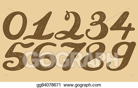 clipart numbers calligraphy