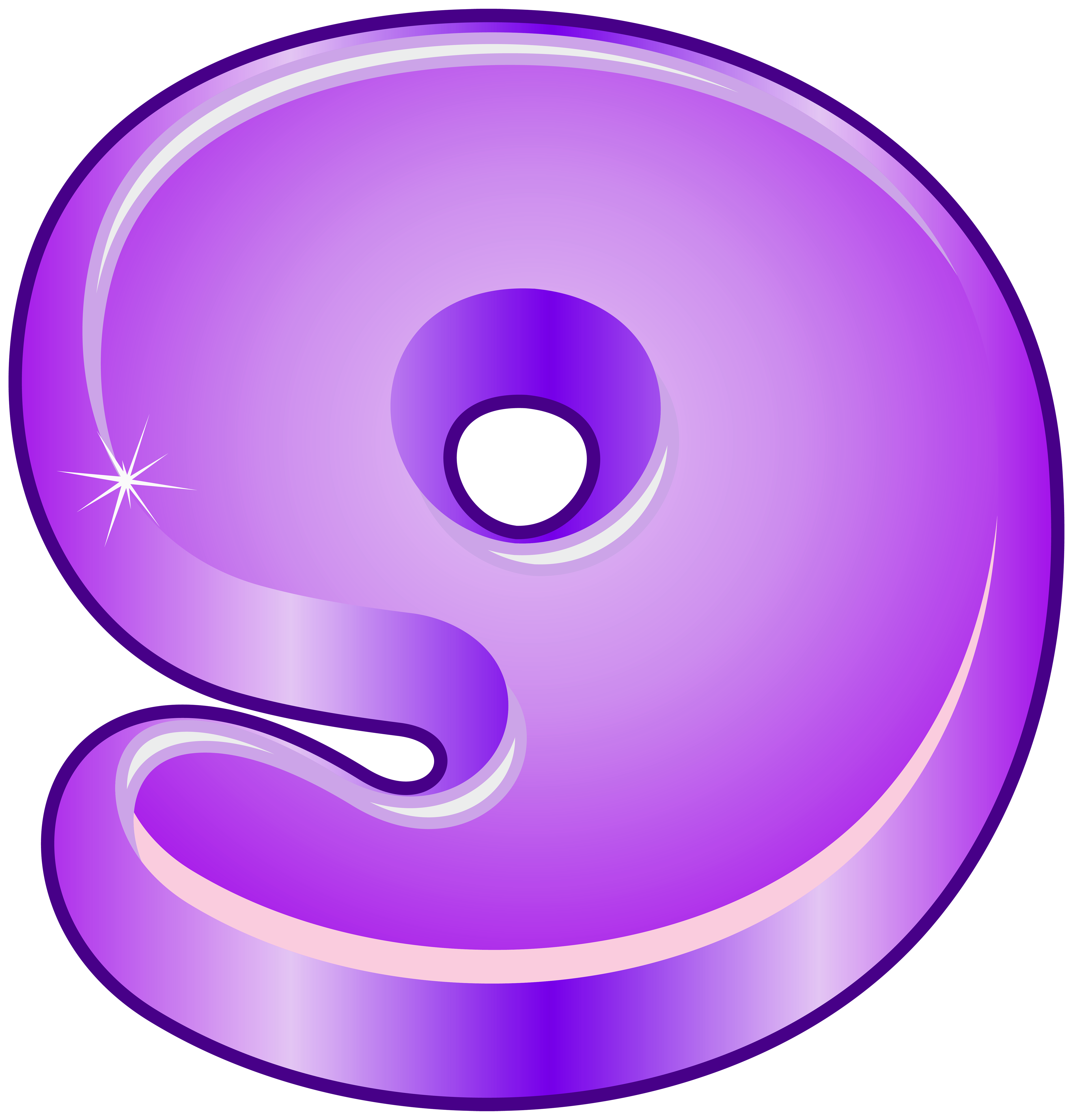 Purple number nine png. Clipart numbers cartoon