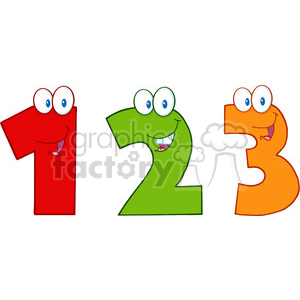 clipart numbers cartoon