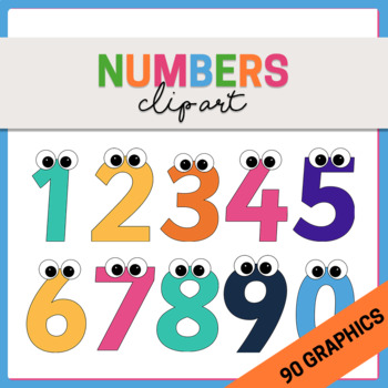 clipart numbers coloured