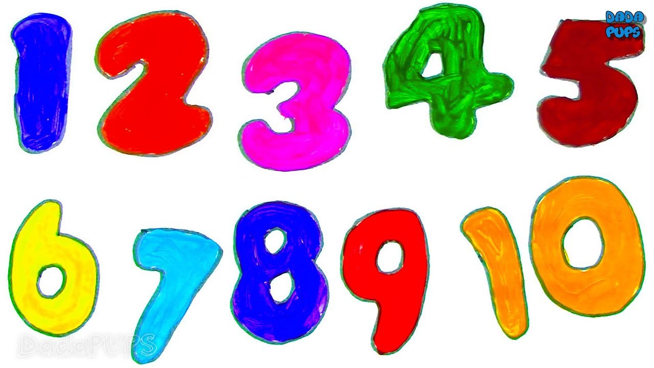 clipart numbers coloured