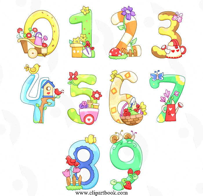 clipart numbers decorative