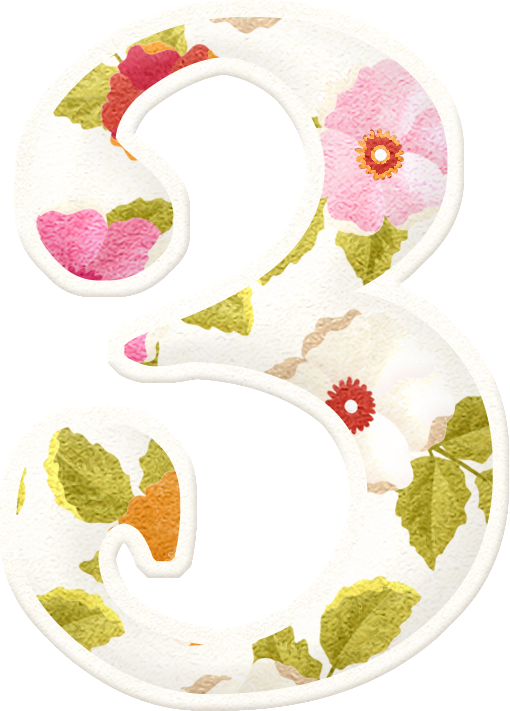 numbers clipart floral