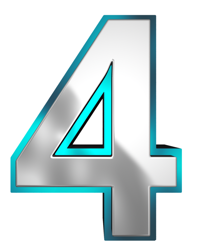 number 4 clipart blue
