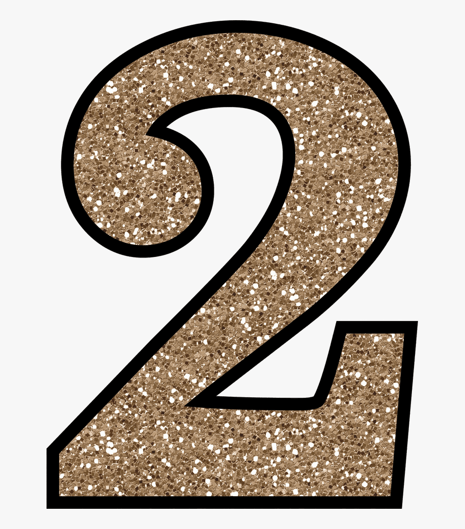 Numbers glitter free . Number 2 clipart glittery