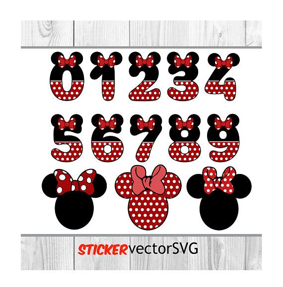 clipart numbers minnie mouse