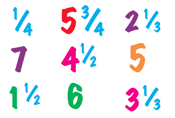 fraction clipart mixed number