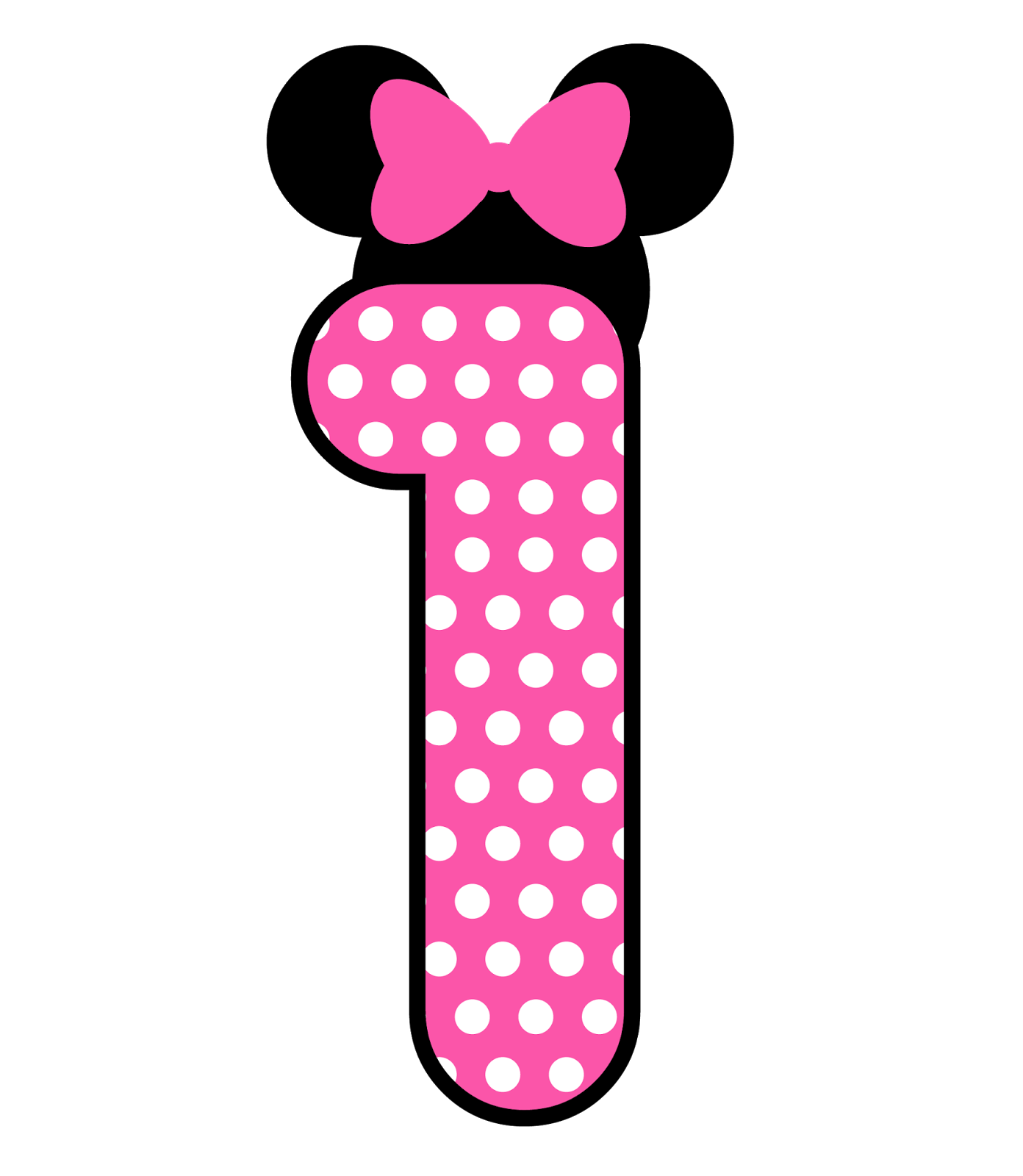 number 1 clipart pink