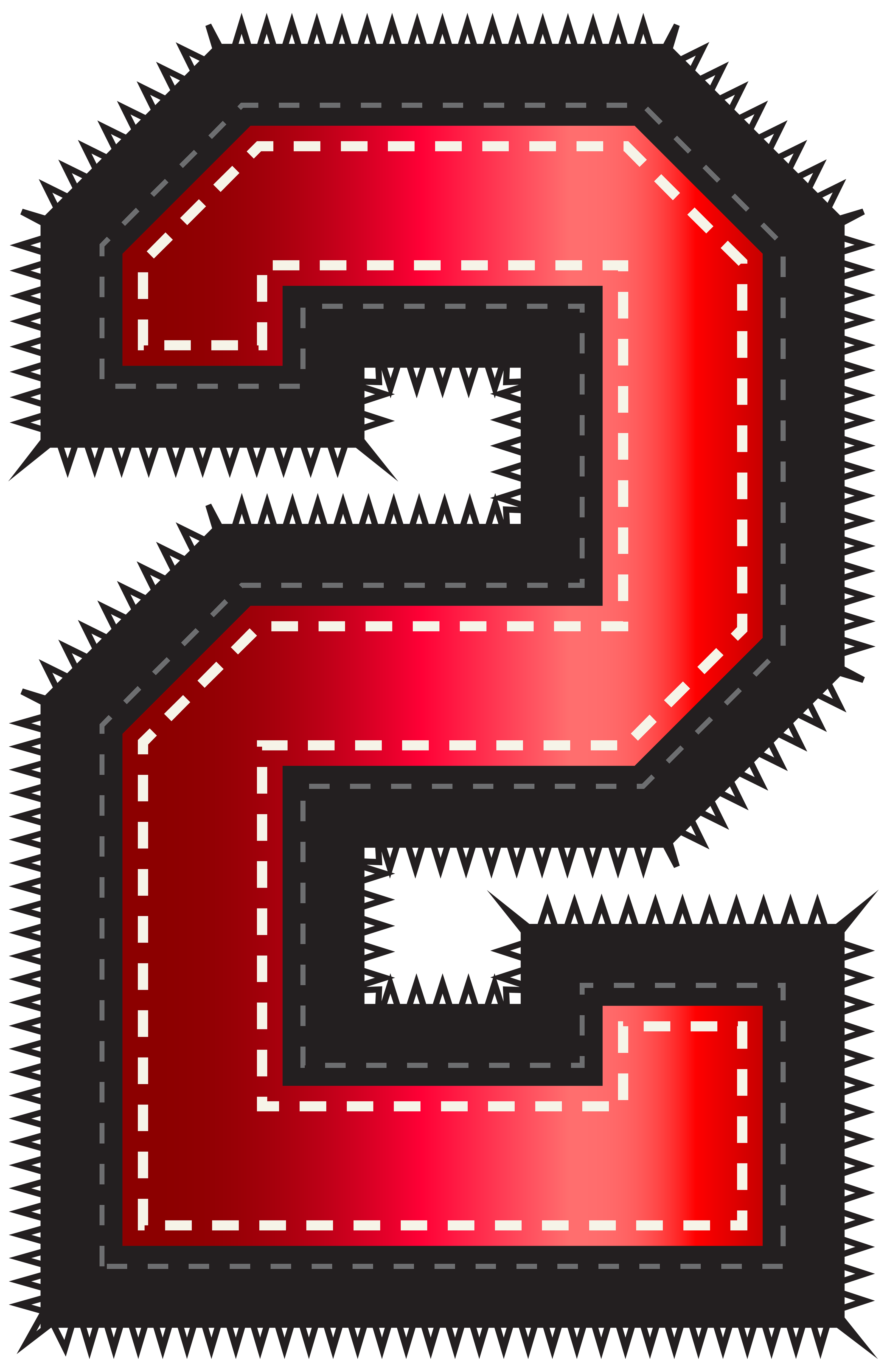 clipart numbers red